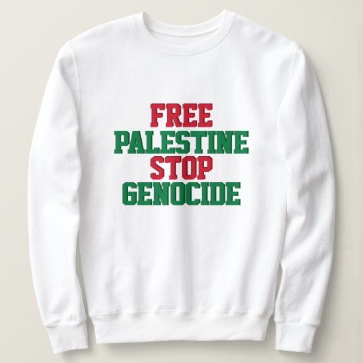 Vrij Palestina Stop Genocide Trui (Design voorkant)