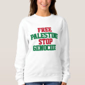 Vrij Palestina Stop Genocide Trui (Voorkant)