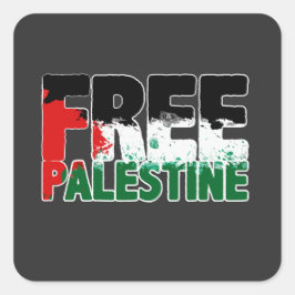 VRIJ PALESTINA STOP OORLOG IN GAZA VIERKANTE STICKER