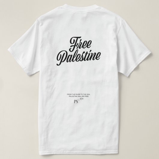 Vrij Palestina T-shirt (Design achterkant)