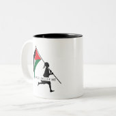 Vrij Palestina Tweekleurige Koffiemok (Voorkant links)