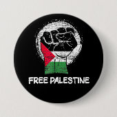 Vrij Palestina Verzet Vist Palestijn Ronde Button 7,6 Cm (Voorkant)