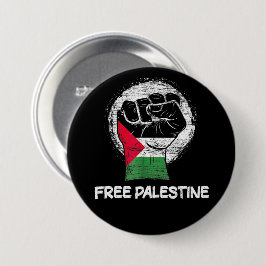 Vrij Palestina Verzet Vist Palestijn Ronde Button 7,6 Cm