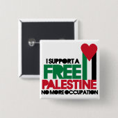 Vrij Palestina Vierkante Button 5,1 Cm (Voorkant /achterkant)