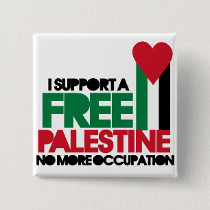 Vrij Palestina Vierkante Button 5,1 Cm