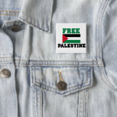 Vrij Palestina Vierkante Button 5,1 Cm (In situ)