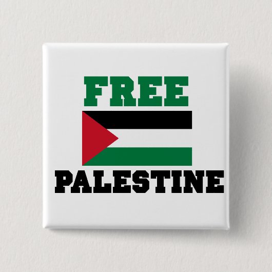 Vrij Palestina Vierkante Button 5,1 Cm (Voorkant)