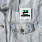 Vrij Palestina Vierkante Button 5,1 Cm (In situ)