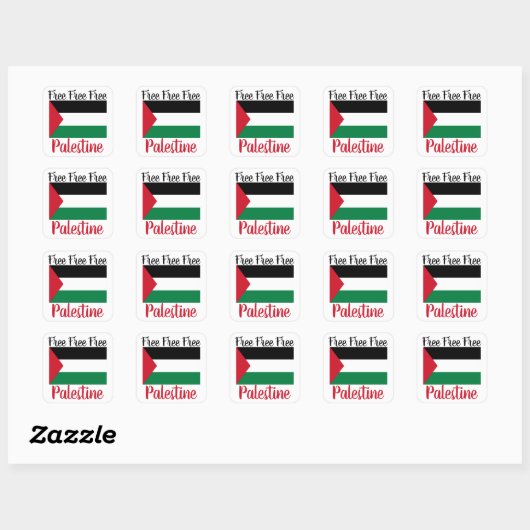 Vrij Palestina Vierkante Sticker (Vel)