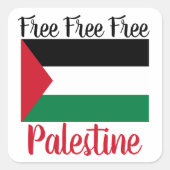 Vrij Palestina Vierkante Sticker (Voorkant)