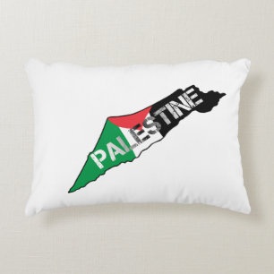 Vrij Palestina Vlag op Palestina Kaart Accent Kussen