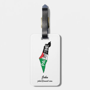 Vrij Palestina Vlag op Palestina Kaart Bagagelabel