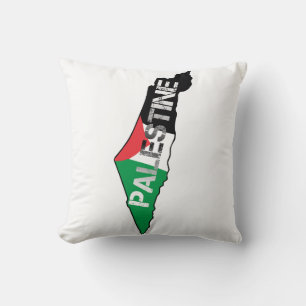 Vrij Palestina Vlag op Palestina Kaart Kussen