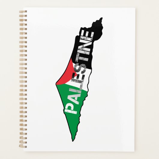 Vrij Palestina Vlag op Palestina Kaart Planner (Voorkant)