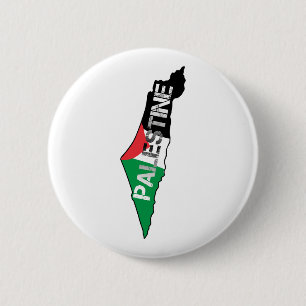Vrij Palestina Vlag op Palestina Kaart Ronde Button 5,7 Cm