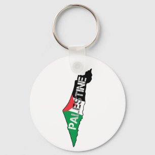 Vrij Palestina Vlag op Palestina Kaart Sleutelhanger