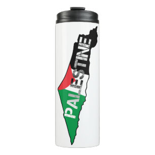 Vrij Palestina Vlag op Palestina Kaart Thermosbeker