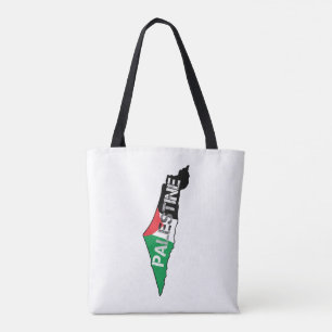 Vrij Palestina Vlag op Palestina Kaart Tote Bag