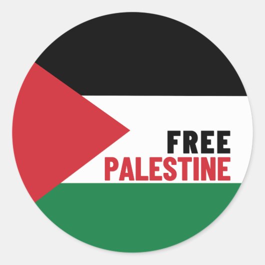 Vrij Palestina | Vlag van Palestina | Anti-oorlog Ronde Sticker (Voorkant)