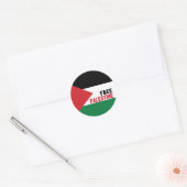 Vrij Palestina | Vlag van Palestina | Anti-oorlog Ronde Sticker (Envelop)