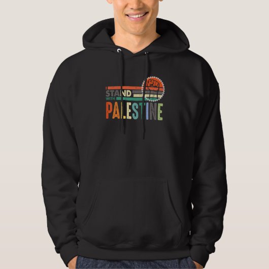 Vrij Palestina voor mannen of vrouwen Ik sta met B Hoodie (Voorkant)