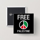 Vrij Palestina Vrede  Gaza Vierkante Button 5,1 Cm (Voorkant /achterkant)