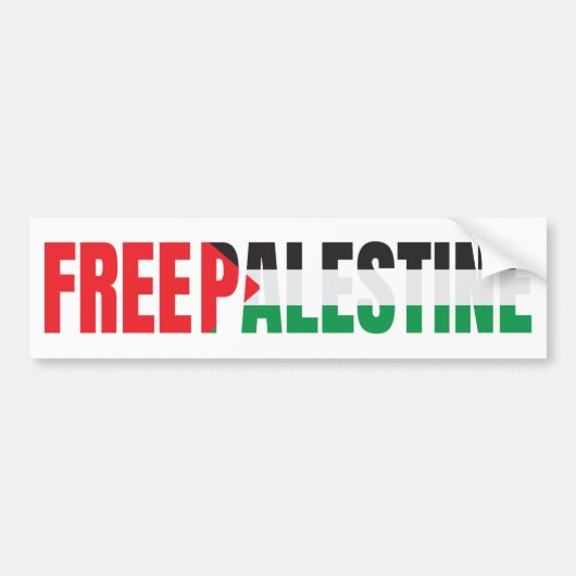 Vrij Palestina, Vrij Gaza, Palestijnse Vlag Bumpersticker (Voorkant)
