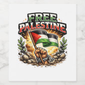Vrij Palestina Wijn Etiket (Enkel label)