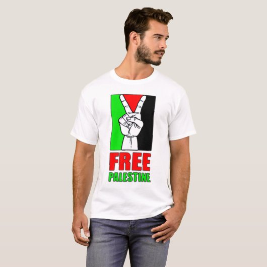 Vrij Palestine T-Shirt (Voorkant volledig)