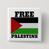 Vrij palestine vierkante button 5,1 cm (Voorkant)