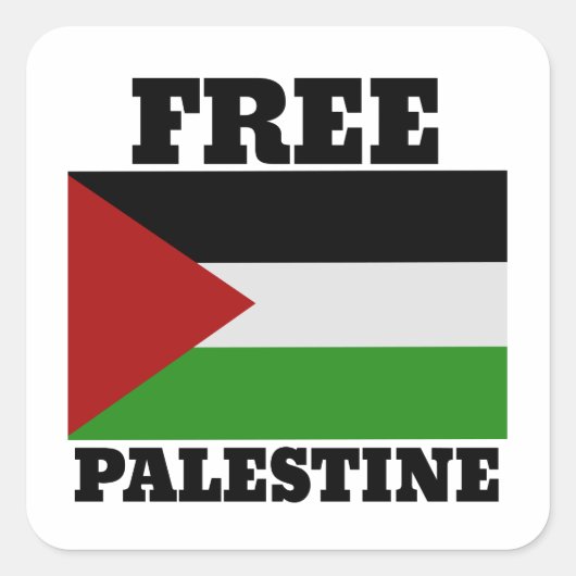 Vrij palestine vierkante sticker (Voorkant)