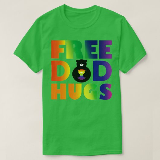 Vrij Pap Hugs LGB Rainbow Pride Mannen Vrouwen T-shirt (Design voorkant)