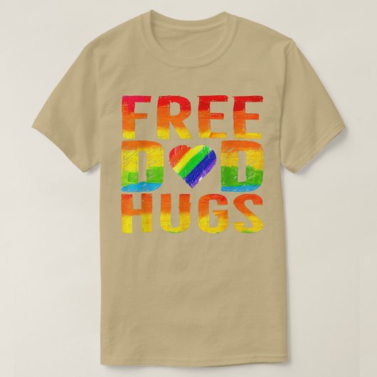 Vrij pap hugs LGBT Pride Awarenes Month Parades Ra T-shirt (Design voorkant)
