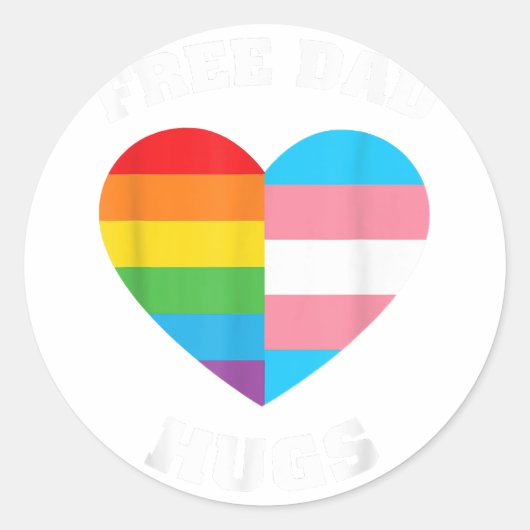 Vrij pap hugs - LGBT Pride Ronde Sticker (Voorkant)