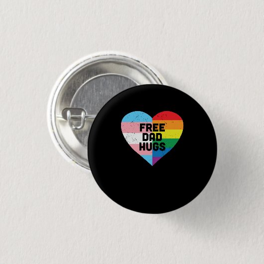 Vrij Pap Hugs  LGBT Proud Heart Ronde Button 3,2 Cm (Voorkant /achterkant)