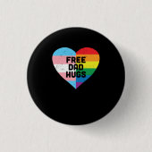 Vrij Pap Hugs  LGBT Proud Heart Ronde Button 3,2 Cm (Voorkant)