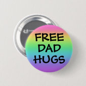 Vrij pap Hugs Rainbow-Button Ronde Button 5,7 Cm (Voorkant /achterkant)