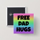 Vrij pap Hugs Rainbow-Button Vierkante Button 5,1 Cm (Voorkant /achterkant)