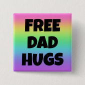 Vrij pap Hugs Rainbow-Button Vierkante Button 5,1 Cm (Voorkant)