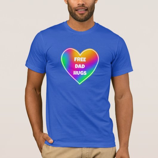 Vrij pap Hugs Rainbow Heart Mannen T-Shirt (Voorkant)