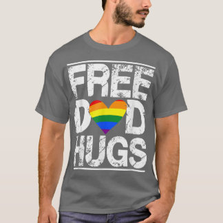 Vrij pap Hugs T Shirten Pride Gift LGBT Rainbow Fl T-shirt