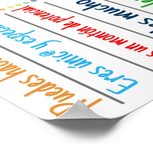 Vrij positief denken Spaans Poster (Hoek)