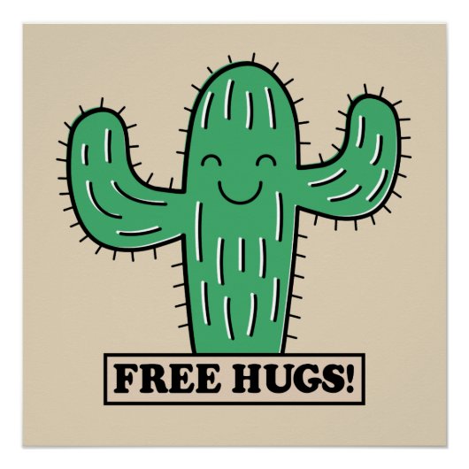 Vrij poster Cactus Hugs (Voorkant)