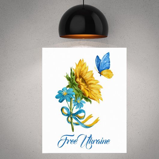 Vrij Poster voor zonnebloemen en vlinders uit Oekr