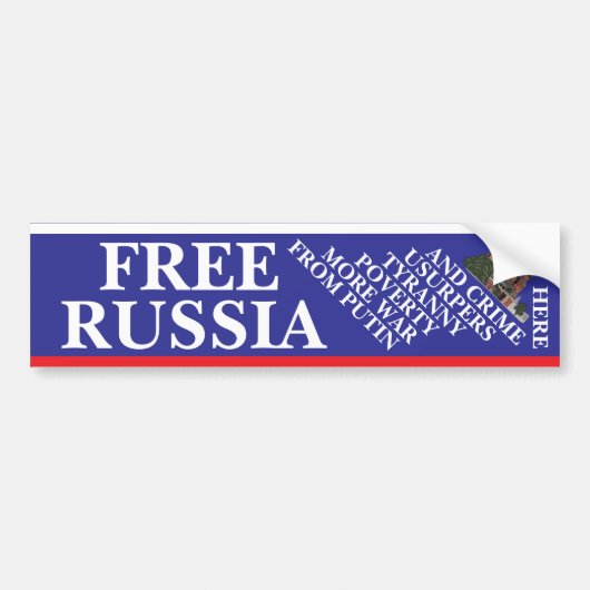 Vrij Rusland Bumpersticker (Voorkant)