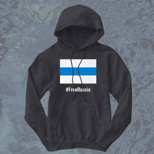 Vrij Rusland - Engels - Wit Blauw Wit Vlag Hoodie