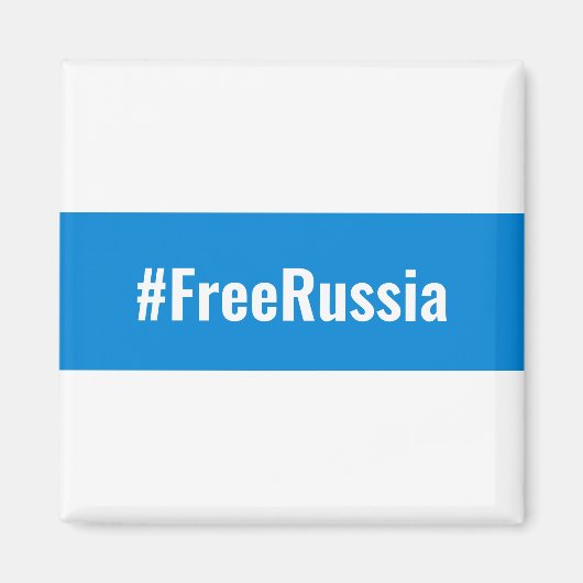 Vrij Rusland - Engels - Wit Blauw Wit Vlag Magneet (Voorkant)