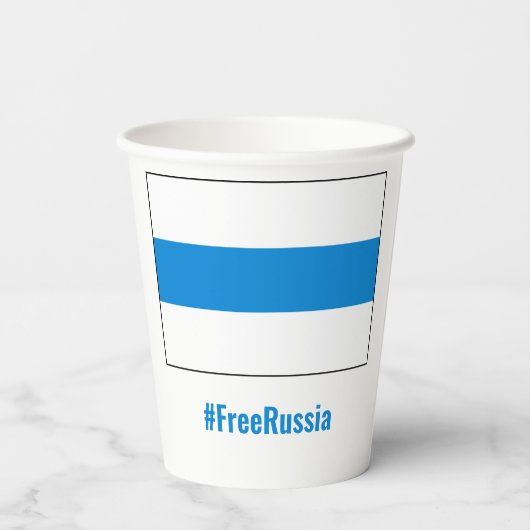 Vrij Rusland - Engels - Wit Blauw Wit Vlag Papieren Bekers (Achterkant)