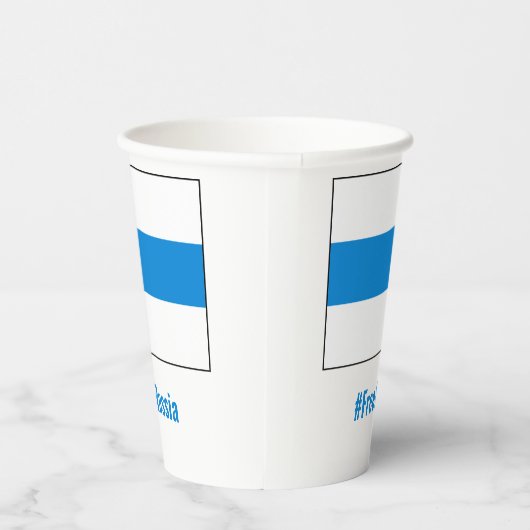 Vrij Rusland - Engels - Wit Blauw Wit Vlag Papieren Bekers (Rechts)
