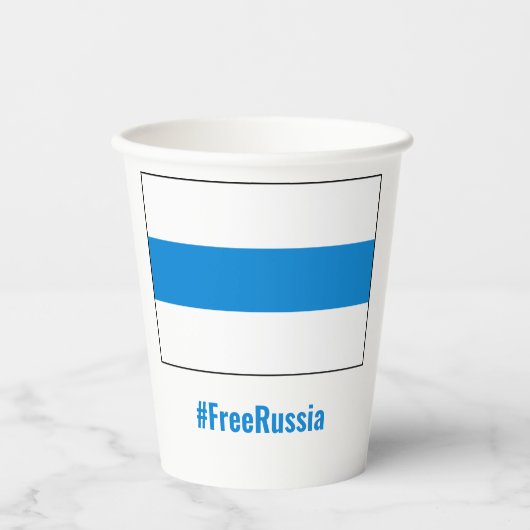 Vrij Rusland - Engels - Wit Blauw Wit Vlag Papieren Bekers (Voorkant)